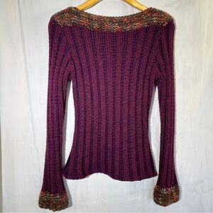VTG 90’s French La Maison Simons Chunky Ribbed Boat Neck Wool-Blend Sweater  - S